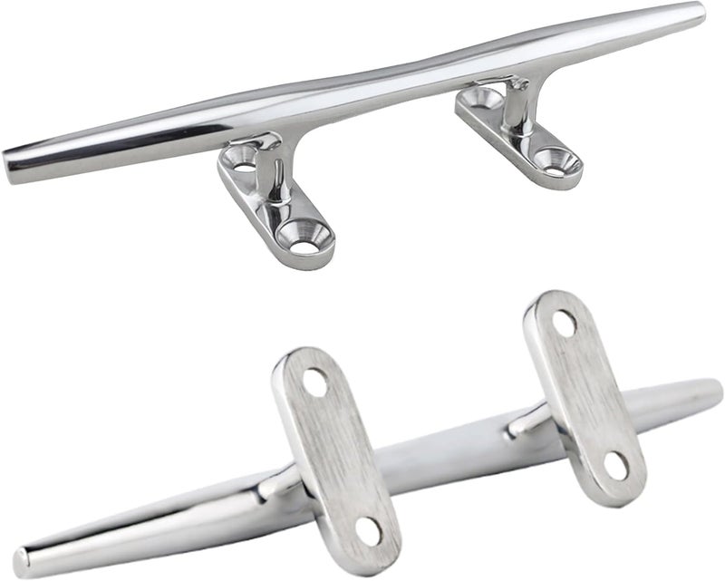 MEMUME Store Stainless Steel Boat Dock Cleats 4"/5"/6"/8"/10" Open Base, Marine Grade 316 SS, Rope Cleat, Tie Down, Mooring Accessories with Screws for Boat, Pontoon, Yacht, Deck - Image 2